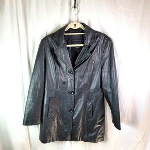 Winlet new york womens black soft leather jacket in medium